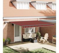 Retractable Awning Manual Orange and brown 450 x 350 cm Fabric