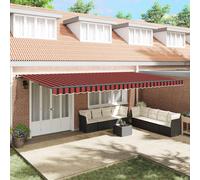 Retractable Awning Manual Orange and brown 600 x 350 cm
