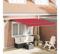 Retractable Awning with LED Strip Lights Manual Fabric Sun Shade Patio vidaXL
