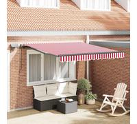 Retractable Awning Manual Red and white 300 x 250 cm Fabric