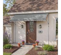 Retractable Awning, Manual Retractable Sunshade, Height-Adjustable with Crank, Anthracite Grey / 300 x 120 cm