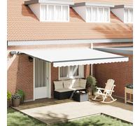 Retractable Awning Manual White 450 x 350 cm Fabric