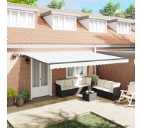 Retractable Awning Manual White 500 x 300 cm Fabric