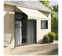 Retractable Awning Manually Operated 250 x 150 x 300 cm Beige Fabric Polyester