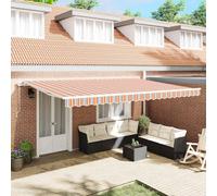 Retractable Awning Multi-colour 500 x 300 cm Polyester Metal Manual UV-Resistant
