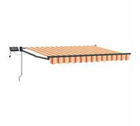 Retractable Awning Multicolour 3.5x2.5m Polyester PU Fabric Anthracite Frame LED