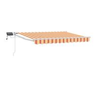 Retractable Awning Multicolour 3.5x2.5m Polyester PU Solar LED Manual WhiteFrame