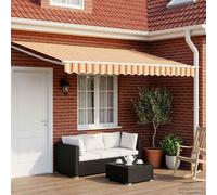 Retractable Awning Multicolour 4.5x3m Weather-Resistant Manual Solar LEDs White