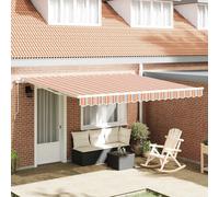 Retractable Awning Multicolour 400x300cm Polyester Aluminium Manual Weatherproof