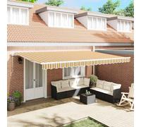 Retractable Awning Multicolour 500x300 cm Polyester Metal Manual UV-resistant XL