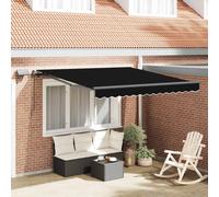 Retractable Awning Manual Black 350 x 250 cm Fabric