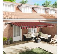 Retractable Awning Orange and brown 500 x 350 cm Fabric