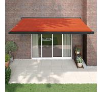 Retractable Awning Orange & Black 450x300cm Powder-Coated Aluminium Fabric 4.5x3