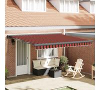 Retractable Awning Manual Red and Black 350 x 250 cm Fabric