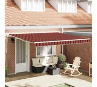 Retractable awning Orange brown polyester 400 x 350 cm metal frame UV resistant