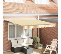 Retractable Awning Orange & White Fabric 3x2.5 m Manual UV Wall-Mounted