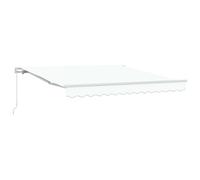 vidaXL Awning Retractable Manual White 300 x 250 x 165 cm Polyester, Garden and