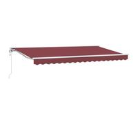 Retractable Awning Burgundy Fabric Water-Resistant 350x200 cm Wall-Mount
