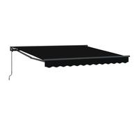 Retractable Awning Black Fabric 3x2.5m Manual Wall-Mount UV Water-Resist Outdoor