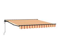 Retractable Awning Yellow/Orange Fabric 350x250 cm Manual Wallmount UV-Resistant