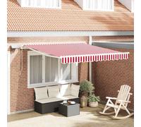 Retractable Awning Red and White 300 x 250 cm Fabric and Steel