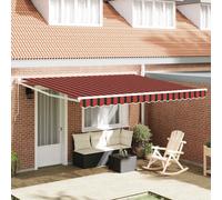 Retractable Awning Red & Black 350x250x165cm Polyester Manual Heavy UV-resistant