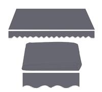 Retractable Awning Replacement Fabric 11.5ft Outdoor Patio SunShade Canvas Cover Grey 3.5x1.5m for Deck Yard & Garden - UV Protection & Easy Installation