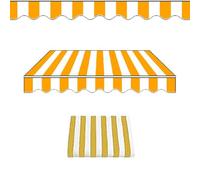 Retractable Awning Replacement Fabric - 15x10ft Yellow-White Outdoor Sun Shade Canopy for Doors & Windows - Canvas Shelter for Home & Business Use