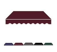 Retractable Awning Replacement Fabric - 200x150cm to 700x300cm - Durable Polyester Canopy for Patio - Burgundy Color (12x10ft/360x300cm) - Outdoor Sunshade Cover