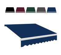 Retractable Awning Replacement Fabric 250x200cm & 400x250cm Sunshade Canopy Cover with Valance for Balcony Waterproof Outdoor Awning Material (Blue 12x6.5ft/365x200cm)