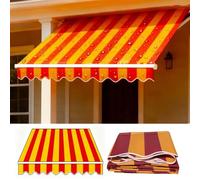 Retractable Awning Replacement Fabric 280g/m² UV Resistant Polyester Outdoor Canopy Cover for Patio Deck Striped Sunshade (Size: 8x/26.2x10ft)