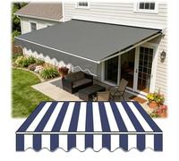 Retractable Awning Replacement Fabric 400x200cm Canvas for 2.5m 3m 4m 5m Balcony Awnings Blue-White Stripes& Weather-Resistant Markisenbespannung