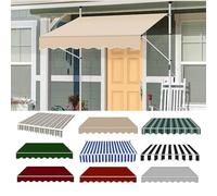Retractable Awning Replacement Fabric Outdoor Sun Shade Canopy for Patio Market Deck Khaki 10x8 12x10 16x10 20x10ft (13x10ft 400x300cm)