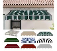 Retractable Awning Replacement Fabric Outdoor Sun Shade Canopy for Patios Decks Cafes & Shops Available in 10x8 12x10 16x10 20x10ft (White Green 13x10ft 400x300cm)
