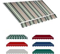 Retractable Awning Replacement Fabric Top Cover - Water-Resistant Polyester Canvas for Patio Sun Shade Shelter Deck Balcony Yard - 10x16ft Multi Stripe