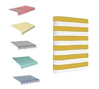 Retractable Awning Replacement Fabric Waterproof Canopy Material with Valance Yellow 4x1.5m Ideal for 3x2m Awnings Perfect Sunshade for Garden & Balcony