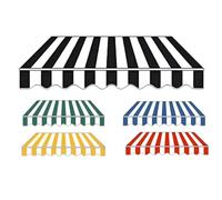 Retractable Awning Replacement Fabric Waterproof Stripe Canvas for Outdoor Garden Patio 12x10ft Black & White Tarp UV Resistant Shade Cover
