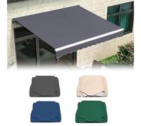 Retractable Awning Replacement FabricGrey Sun Shade Canvas for Patio & Balcony 2.5x1.5m/8x5ft Top Cover with Valance Durable Polyester Shelter Fabric Only