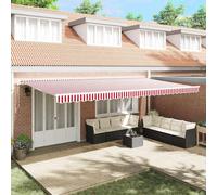 Retractable Awning Retractable Red and White 600 x 300 cm