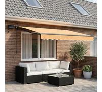 Retractable Awning Sand 3 x 2.5 m Polyester PU Coating Anthracite Frame LED Plus