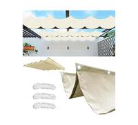 Retractable Awning Shade Net with PU Coating - Durable Outdoor Canopy for Garden Patio & Yard - 300cm x 500cm - Cream Color UV Protection & Weather Resistant