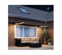 Retractable Awning Taupe 3.5x2.5m Semi-Cassette LED Manual Weatherproof AluFrame