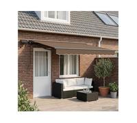 Retractable Awning Taupe 4x3.5m Polyester-PU Anthracite Frame w/ LEDs ManualOnly