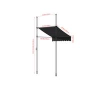 Retractable Awning with Adjustable Support Poles