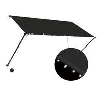 Vidaxl Retractable Awning With Led 250X150 Cm Anthracite