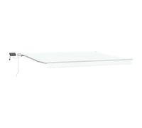 Retractable Awning with LED Strip Lights Fabric and Steel Garden Shade vidaXL