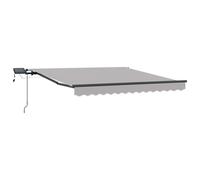 Retractable Awning with LED Strip Lights Manual Fabric Sun Shade Patio vidaXL