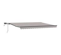 Retractable Awning with LED Strip Lights Manual Fabric Sun Shade Patio vidaXL