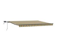 Retractable Awning with LED Strip Lights Manual Fabric Sun Shade Patio vidaXL