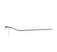 Retractable Awning with LED Strip Lights Manual Fabric Sun Shade Patio vidaXL